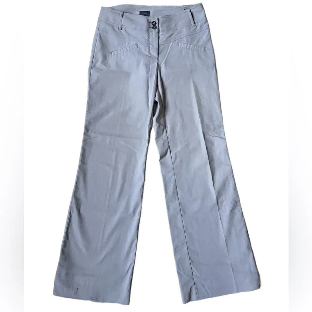Mexx Cream Colored Wide Leg Khaki/Nylon Pants (Size: 28)